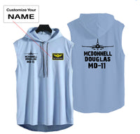 Thumbnail for McDonnell Douglas MD-11 & Plane Designed Hooded Tank Tops