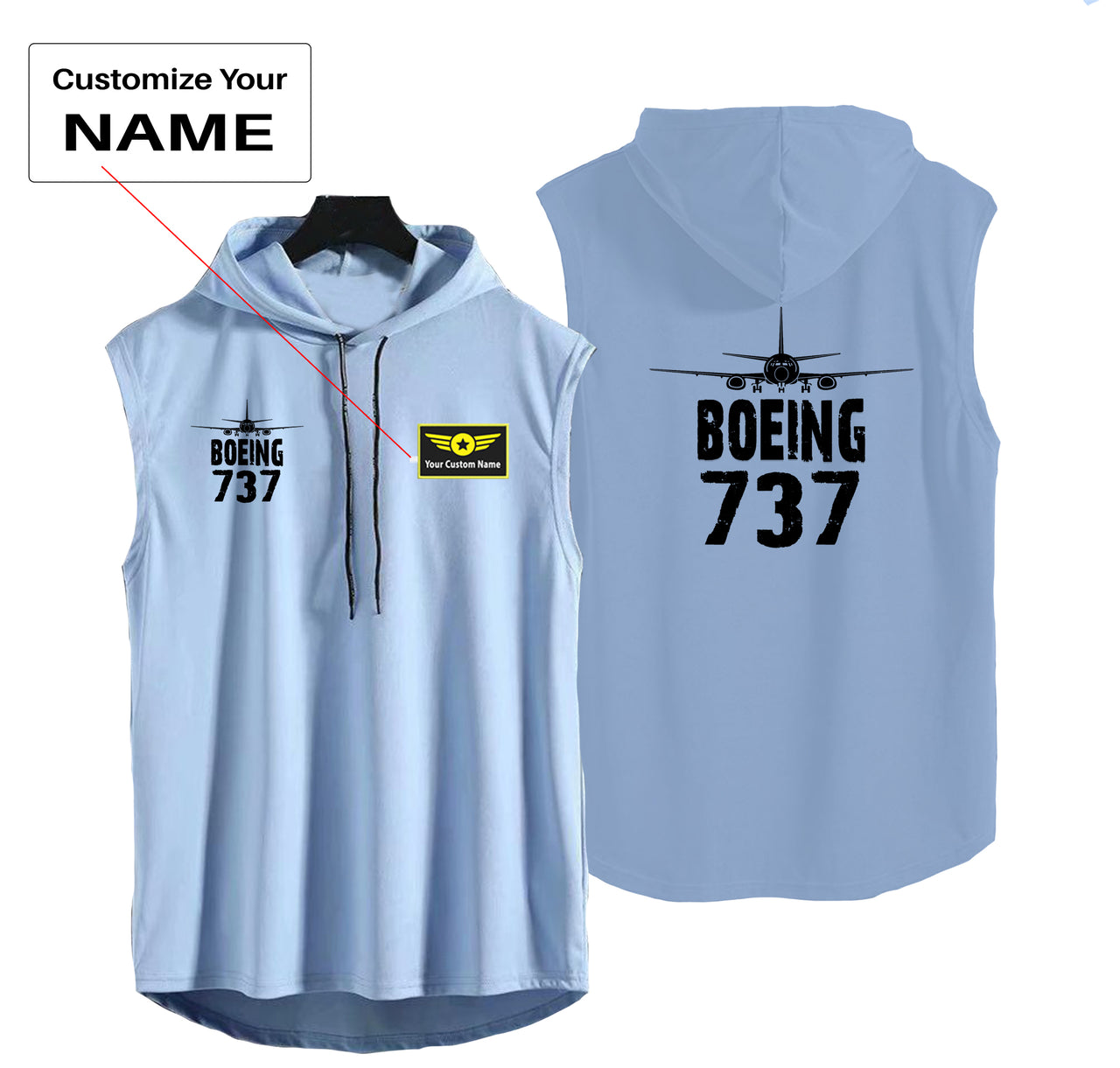 Boeing 737 & Plane Designed Hooded Tank Tops