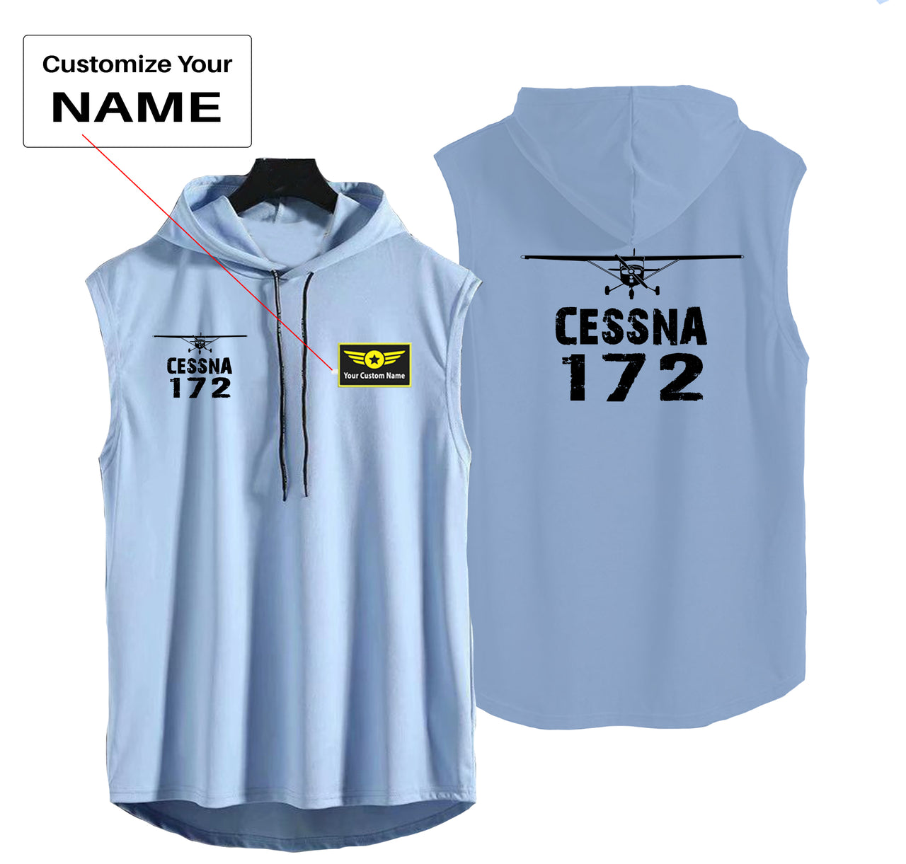 Cessna 172 & Plane Designed Hooded Tank Tops