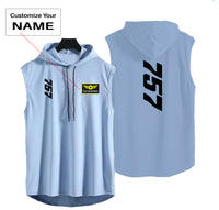 Thumbnail for Boeing 757 Text Designed Hooded Tank Tops