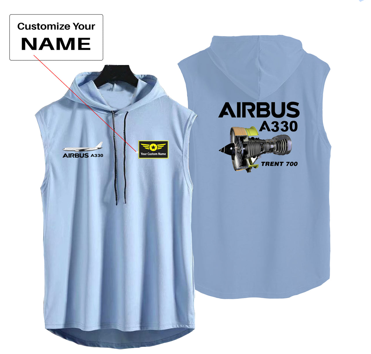 Airbus A330 & Trent 700 Engine Designed Hooded Tank Tops