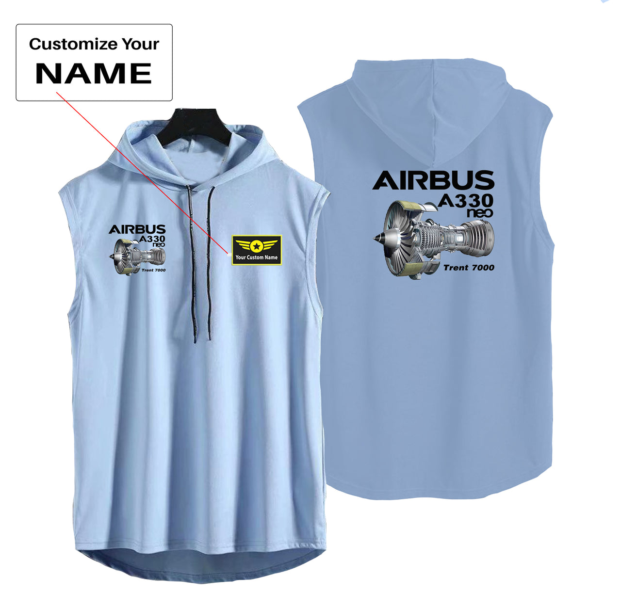 Airbus A330neo & Trent 7000 Designed Hooded Tank Tops