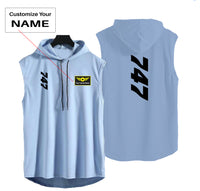 Thumbnail for Boeing 747 Text Designed Hooded Tank Tops