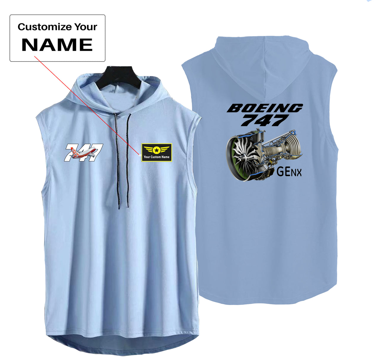 Boeing 747 & GENX Engine Designed Hooded Tank Tops