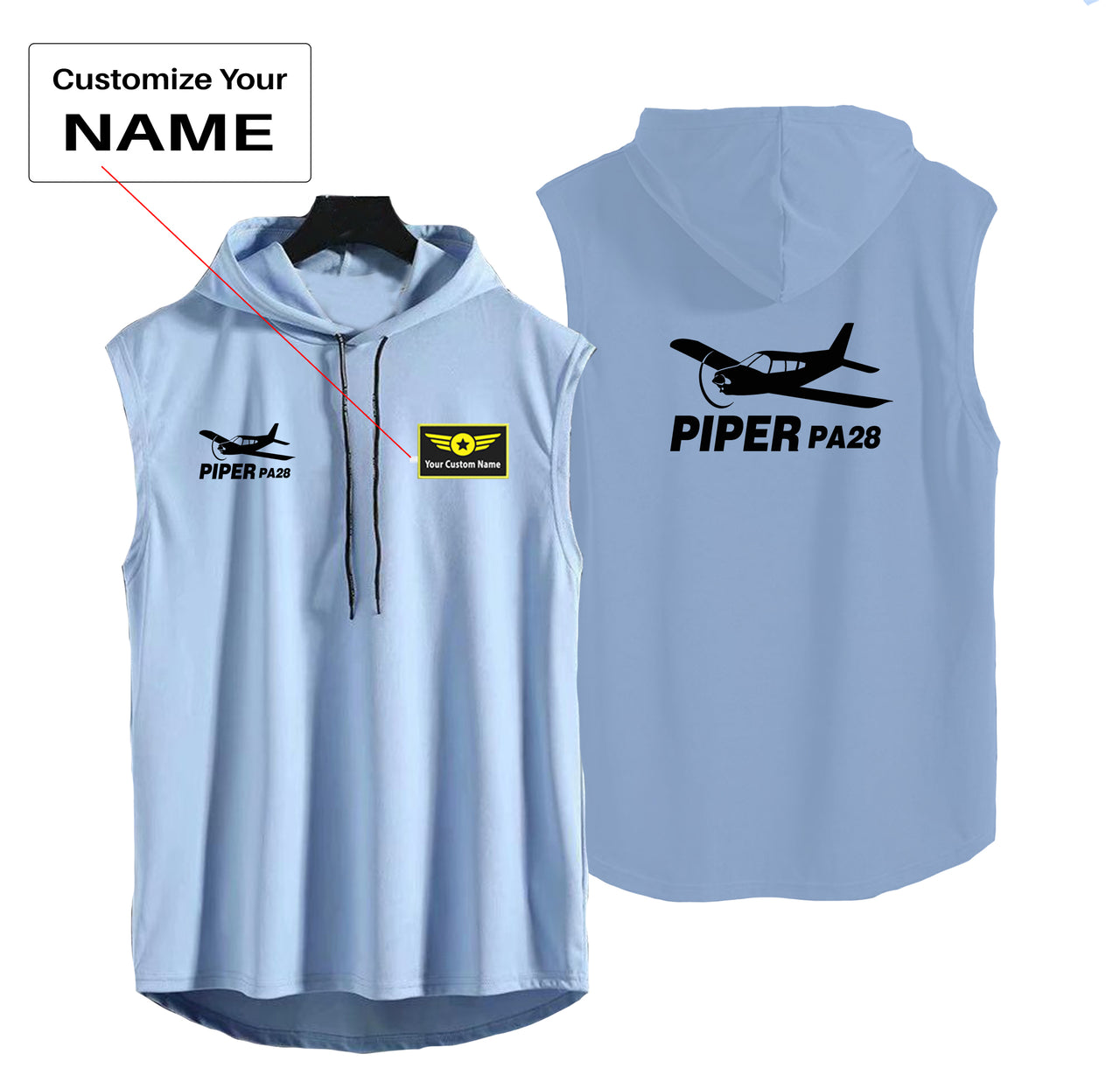 The Piper PA28 Designed Hooded Tank Tops