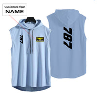 Thumbnail for Boeing 787 Text Designed Hooded Tank Tops