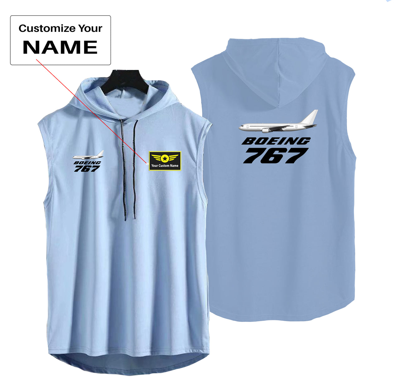 The Boeing 767 Designed Hooded Tank Tops