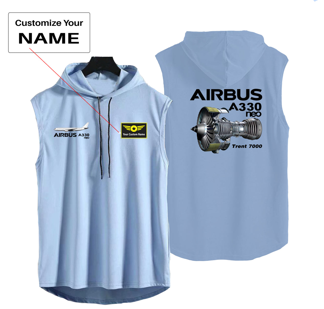 The Airbus A330neo Designed Hooded Tank Tops