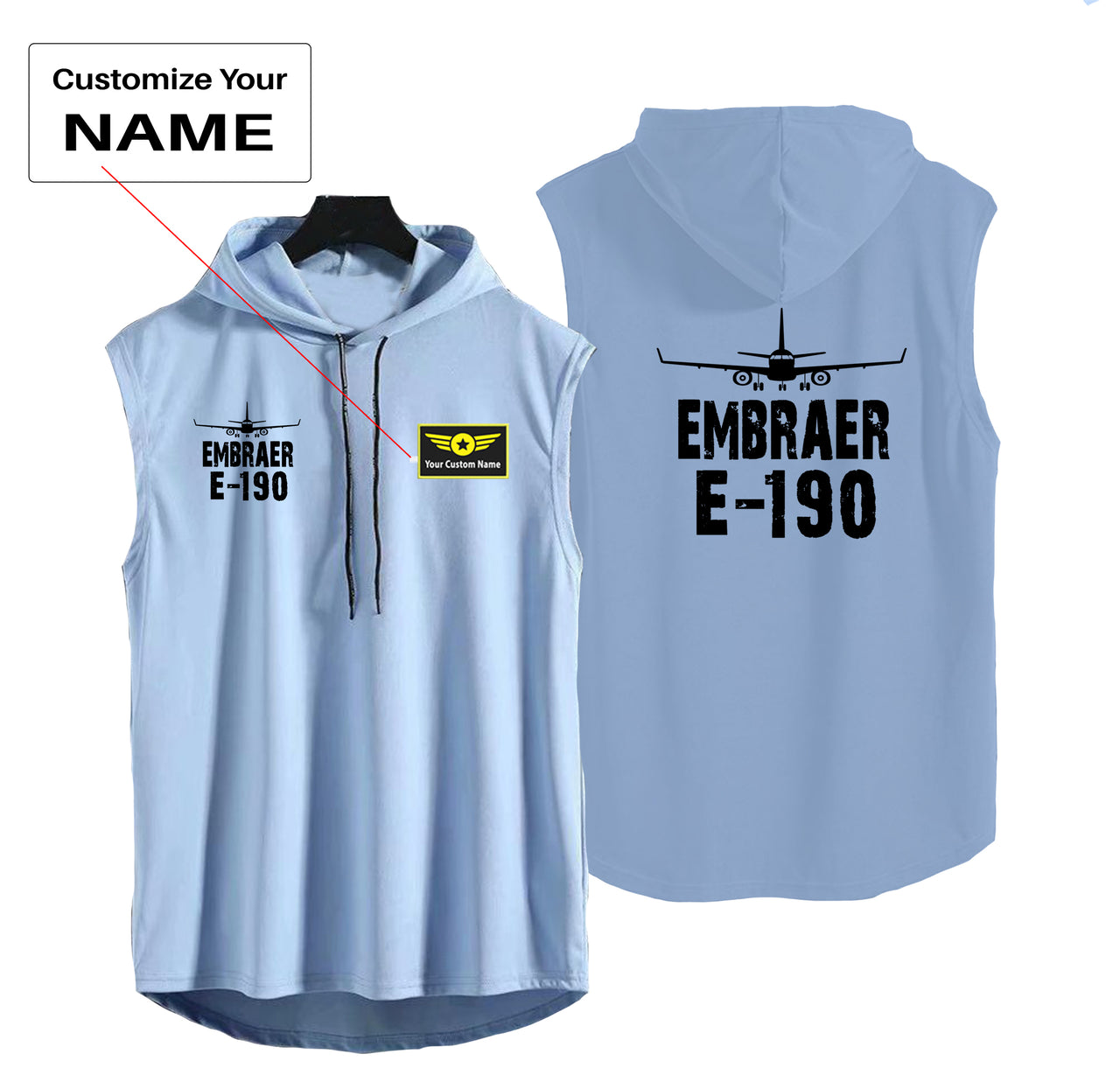 Embraer E-190 & Plane Designed Hooded Tank Tops