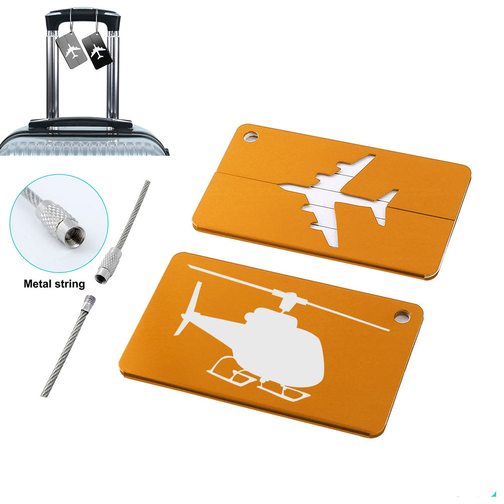 Helicopter Designed Aluminum Luggage Tags