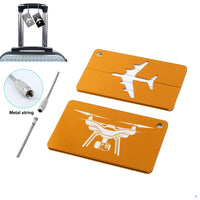 Thumbnail for Drone Silhouette Designed Aluminum Luggage Tags