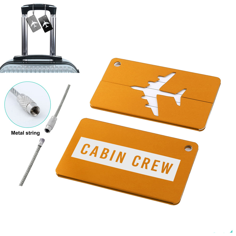 Cabin Crew Text Designed Aluminum Luggage Tags