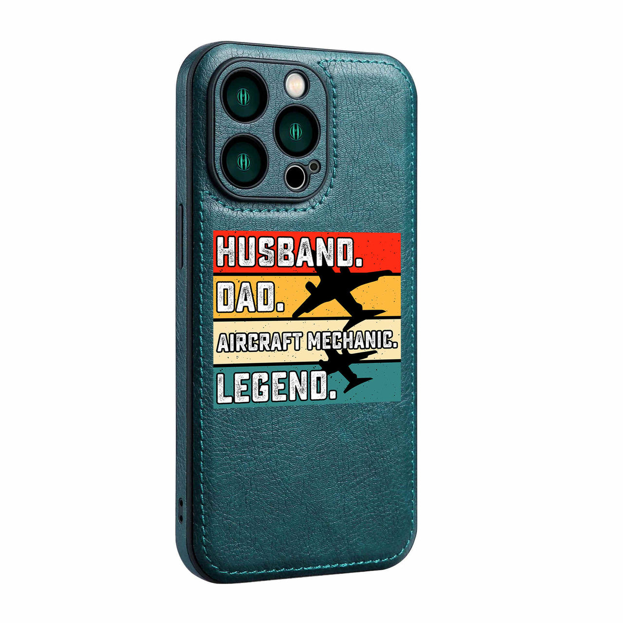 Husband & Dad & Aircraft Mechanic & Legend Designed Leather iPhone Cases