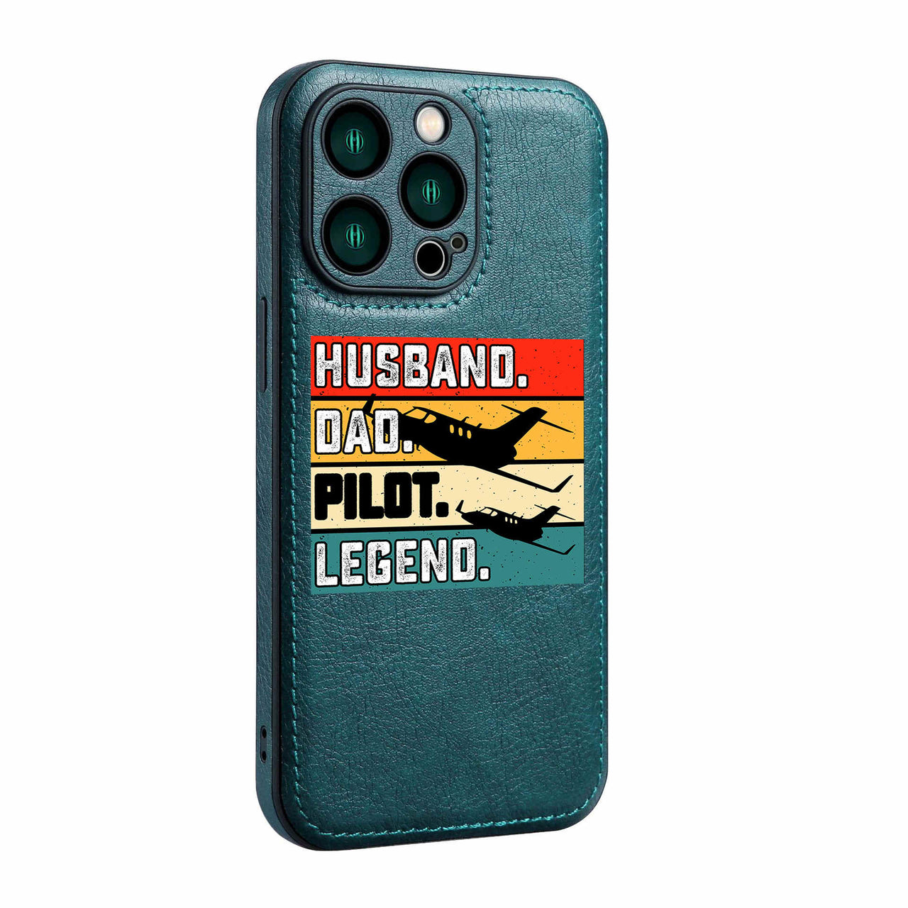 Husband & Dad & Pilot & Legend Designed Leather iPhone Cases