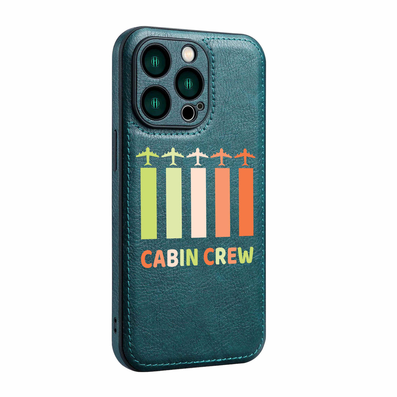 Colourful Cabin Crew Designed Leather iPhone Cases