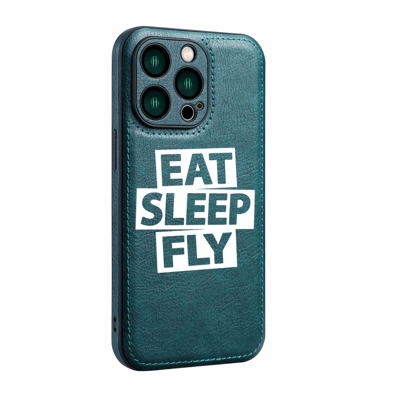 Eat Sleep Fly Designed Leather iPhone Cases