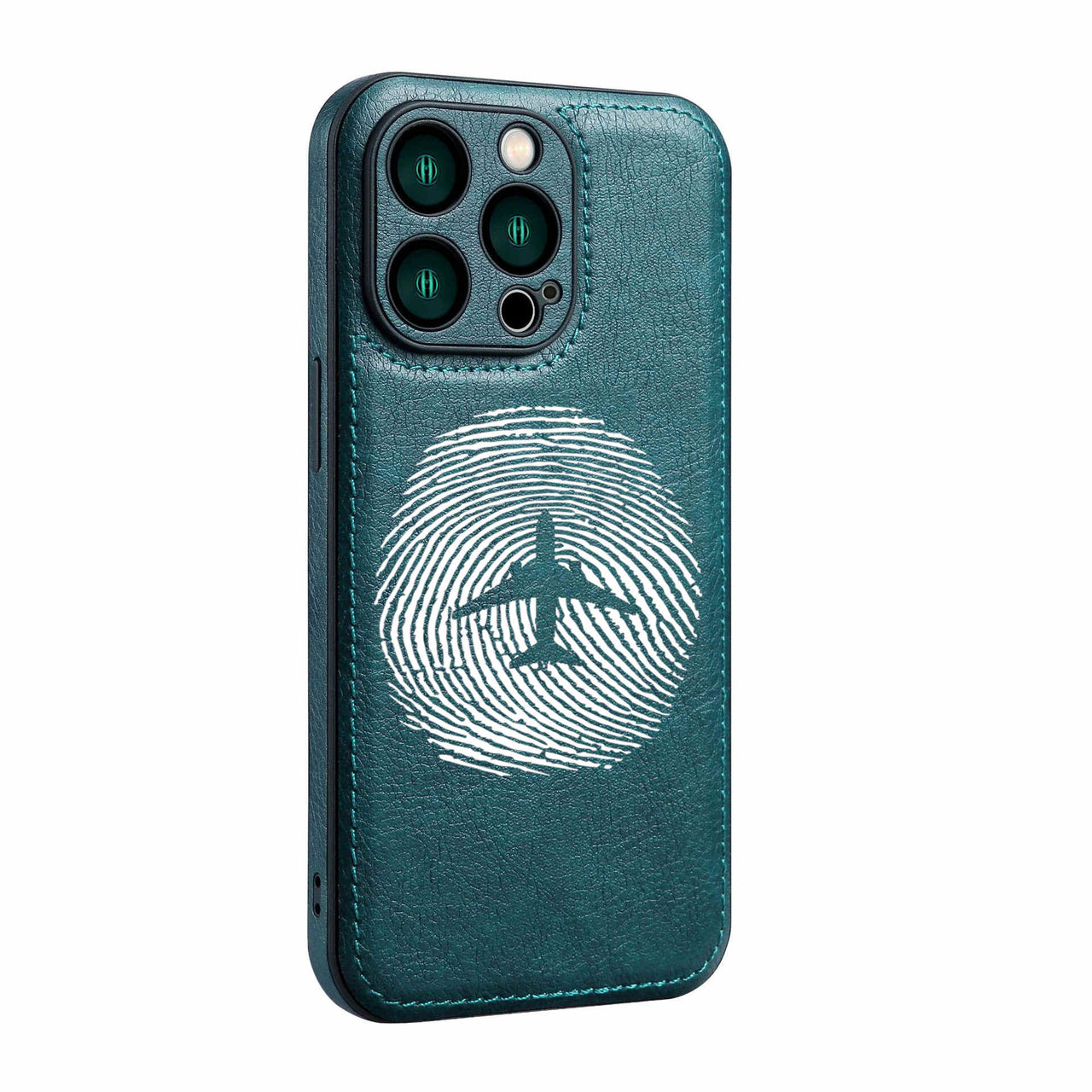 Aviation Finger Print Designed Leather iPhone Cases
