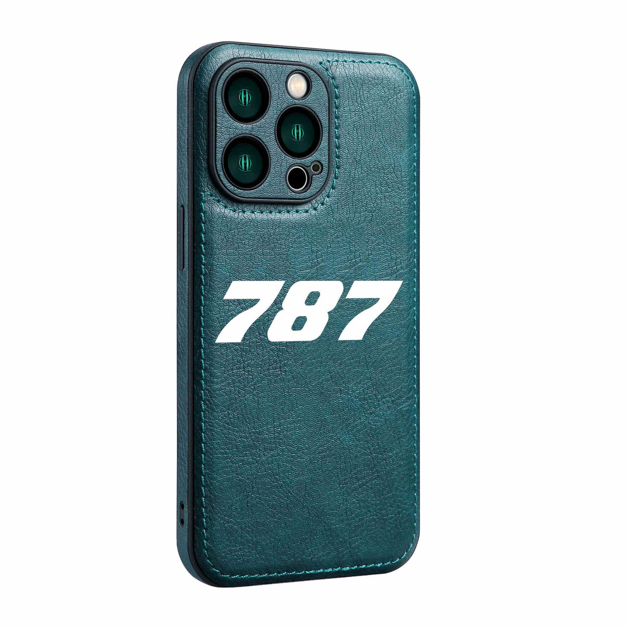 787 Flat Text Designed Leather iPhone Cases