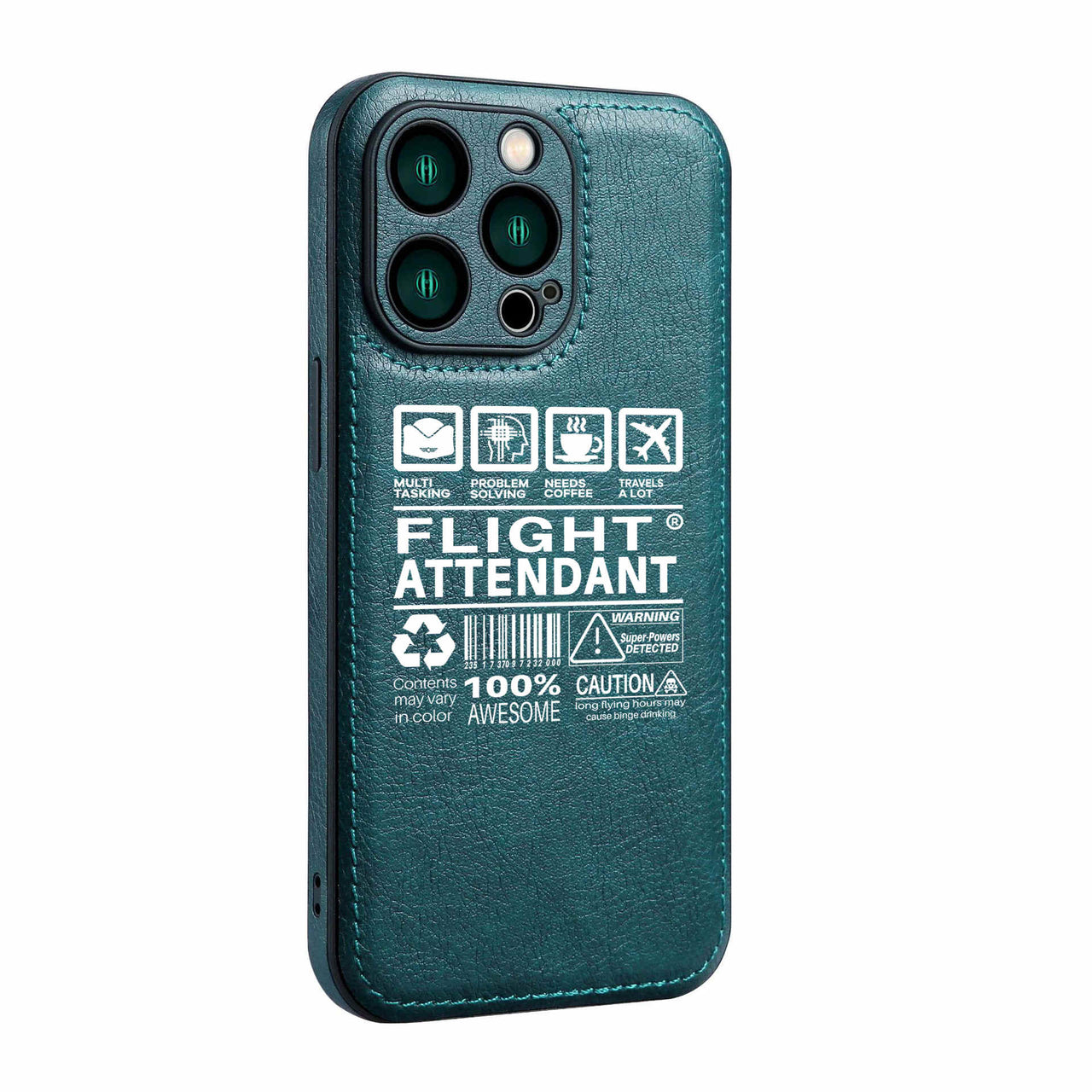Flight Attendant Label Designed Leather iPhone Cases