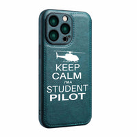Thumbnail for Student Pilot (Helicopter) Designed Leather iPhone Cases