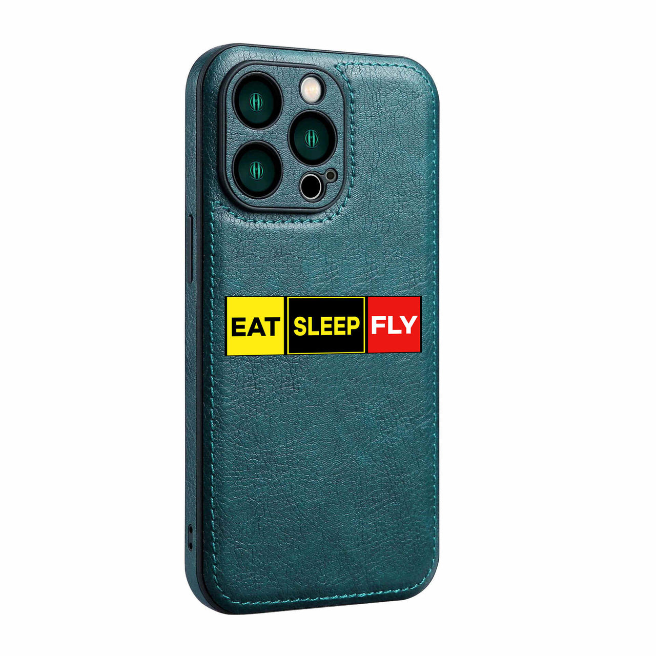 Eat Sleep Fly (Colourful) Designed Leather iPhone Cases
