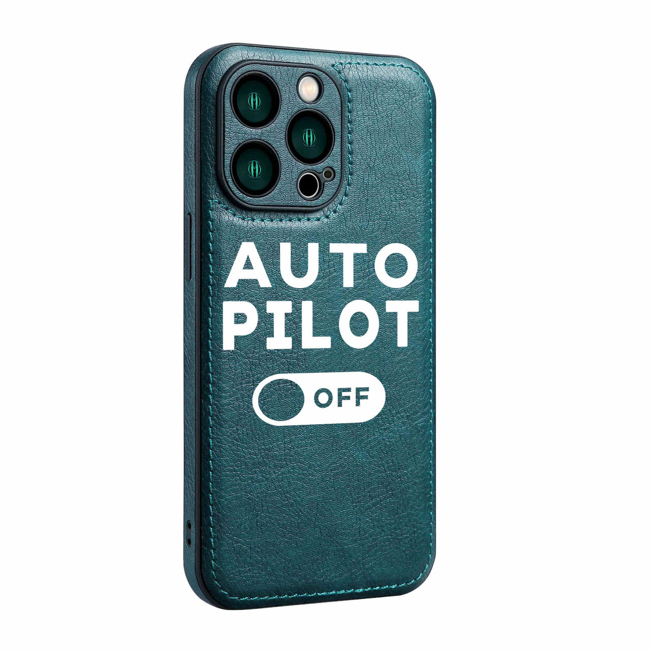 Auto Pilot Off Designed Leather iPhone Cases