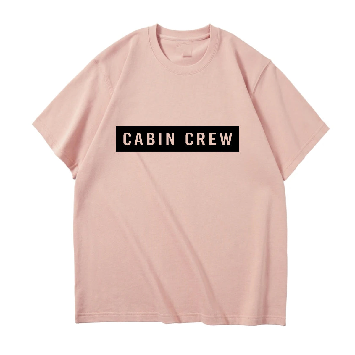 Cabin Crew Text Designed Relax Fit T-Shirts