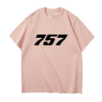 Thumbnail for 757 Flat Text Designed Relax Fit T-Shirts