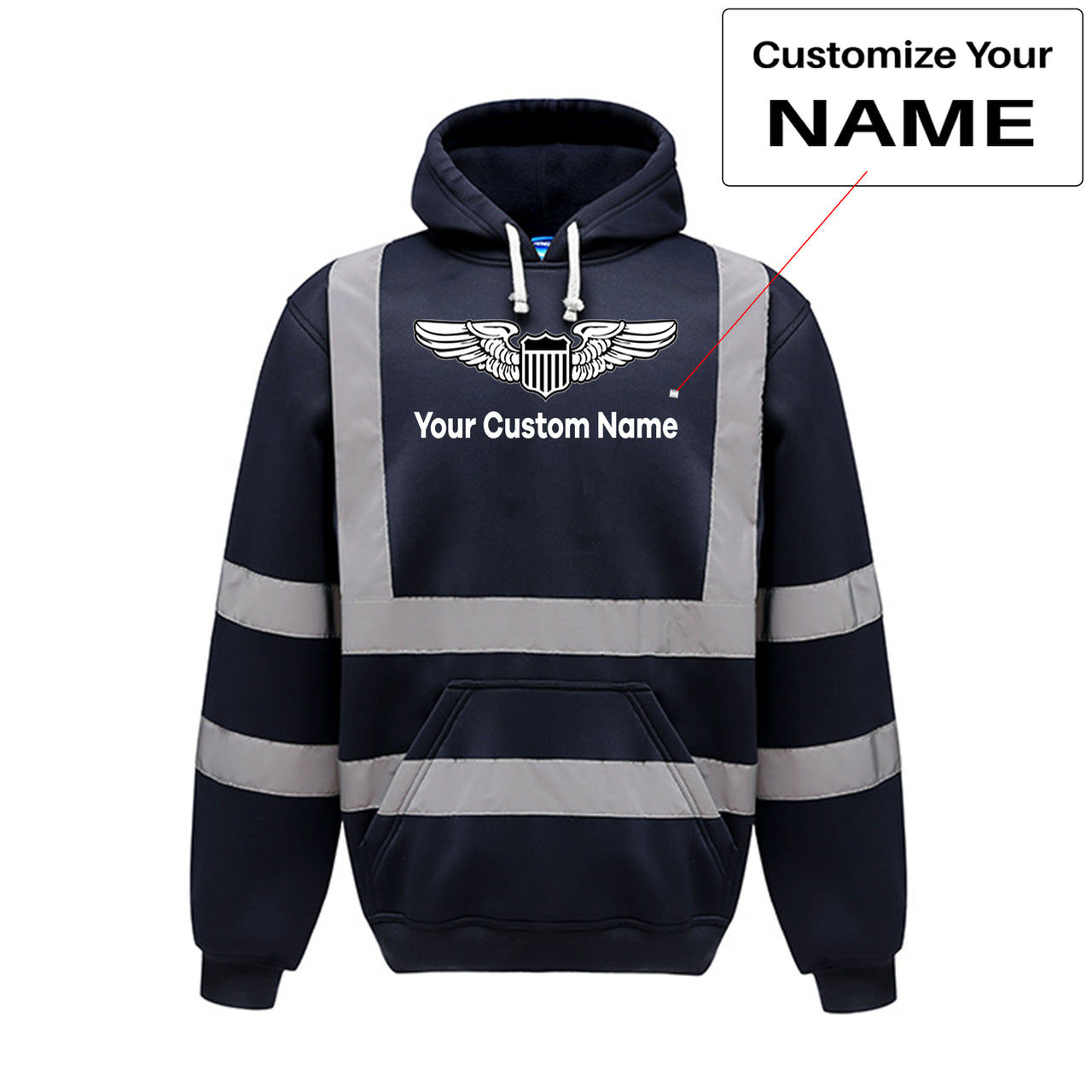 Custom Name (Military Badge) Designed Reflective Hoodies