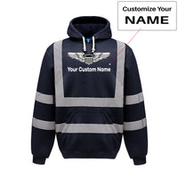 Thumbnail for Custom Name (Military Badge) Designed Reflective Hoodies