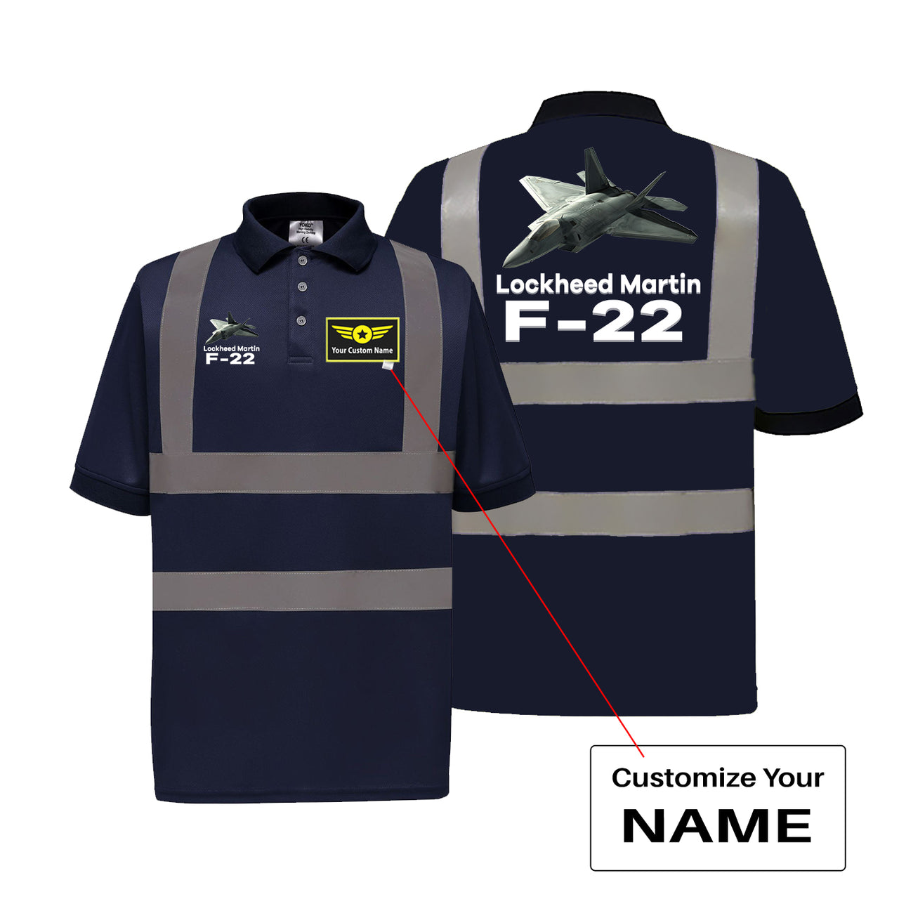 The Lockheed Martin F22 Designed Reflective Polo T-Shirts