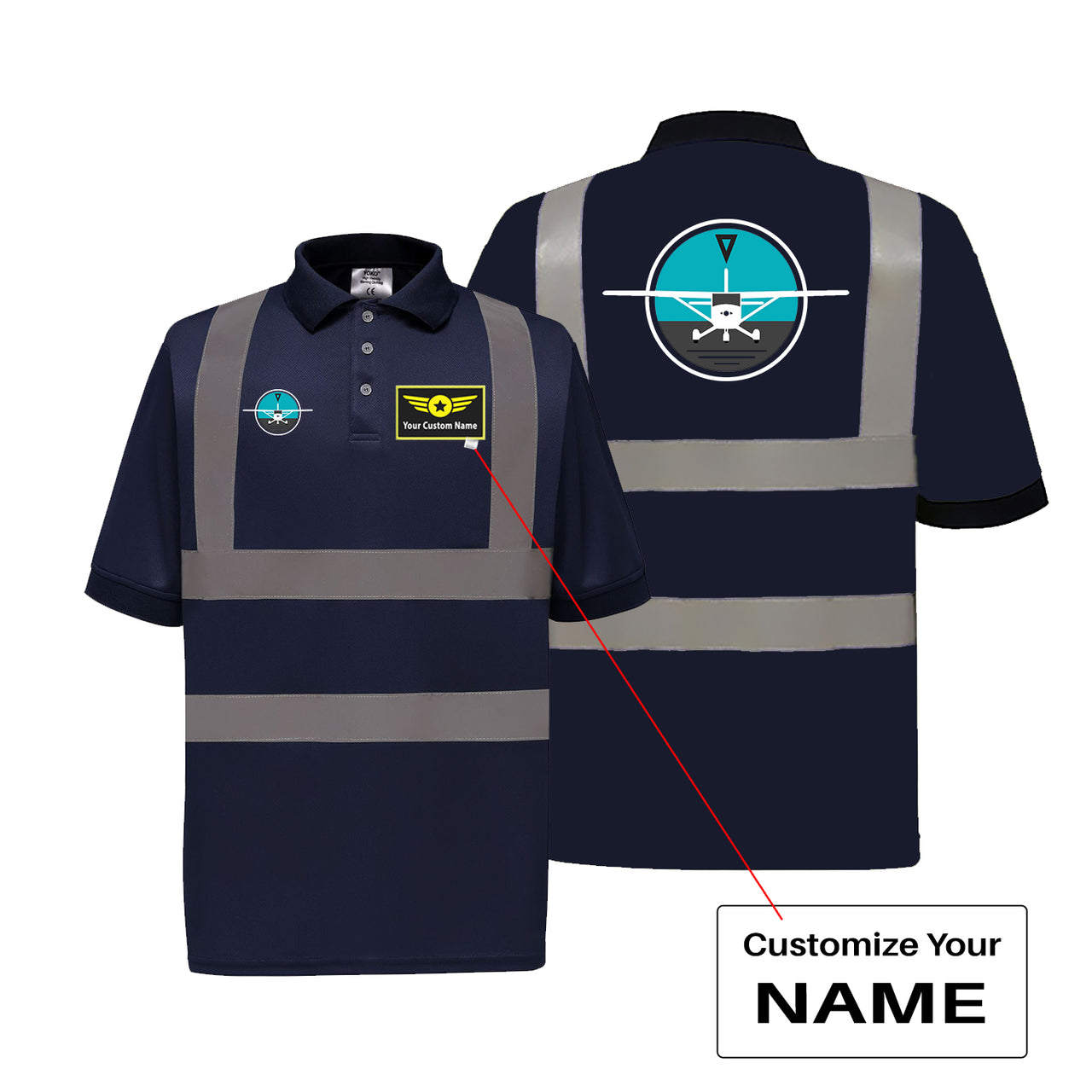 Cessna & Gyro Designed Reflective Polo T-Shirts