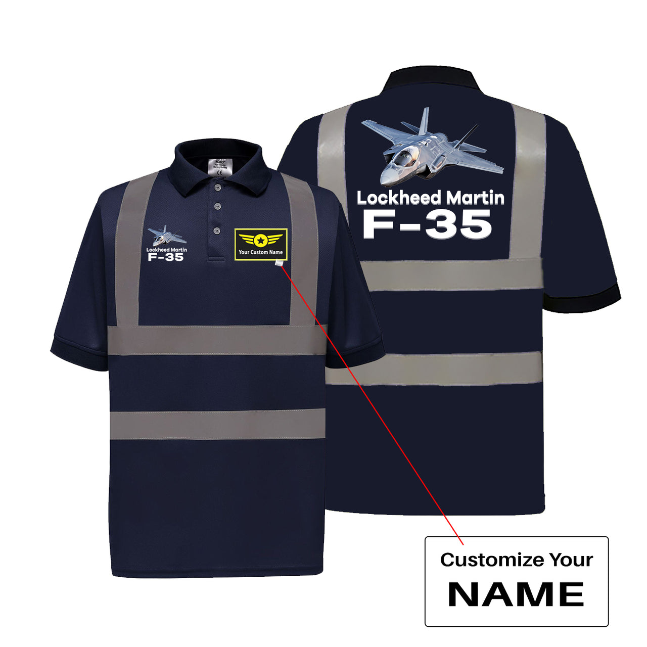 The Lockheed Martin F35 Designed Reflective Polo T-Shirts