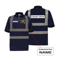 Thumbnail for Cabin Crew Text Designed Reflective Polo T-Shirts