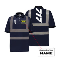 Thumbnail for Boeing 717 Text Designed Reflective Polo T-Shirts