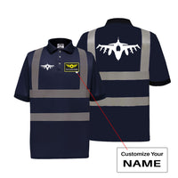 Thumbnail for Fighting Falcon F16 Silhouette Designed Reflective Polo T-Shirts