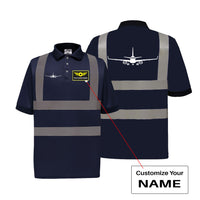 Thumbnail for Embraer E-190 Silhouette Plane Designed Reflective Polo T-Shirts