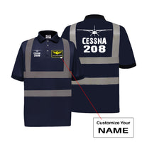 Thumbnail for Cessna 208 & Plane Designed Reflective Polo T-Shirts