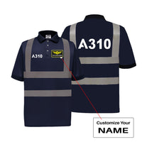 Thumbnail for A310 Flat Text Designed Reflective Polo T-Shirts