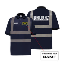 Thumbnail for Born To Fly Forced To Work Designed Reflective Polo T-Shirts