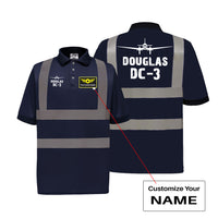 Thumbnail for Douglas DC-3 & Plane Designed Reflective Polo T-Shirts