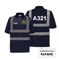 Thumbnail for A321 Flat Text Designed Reflective Polo T-Shirts