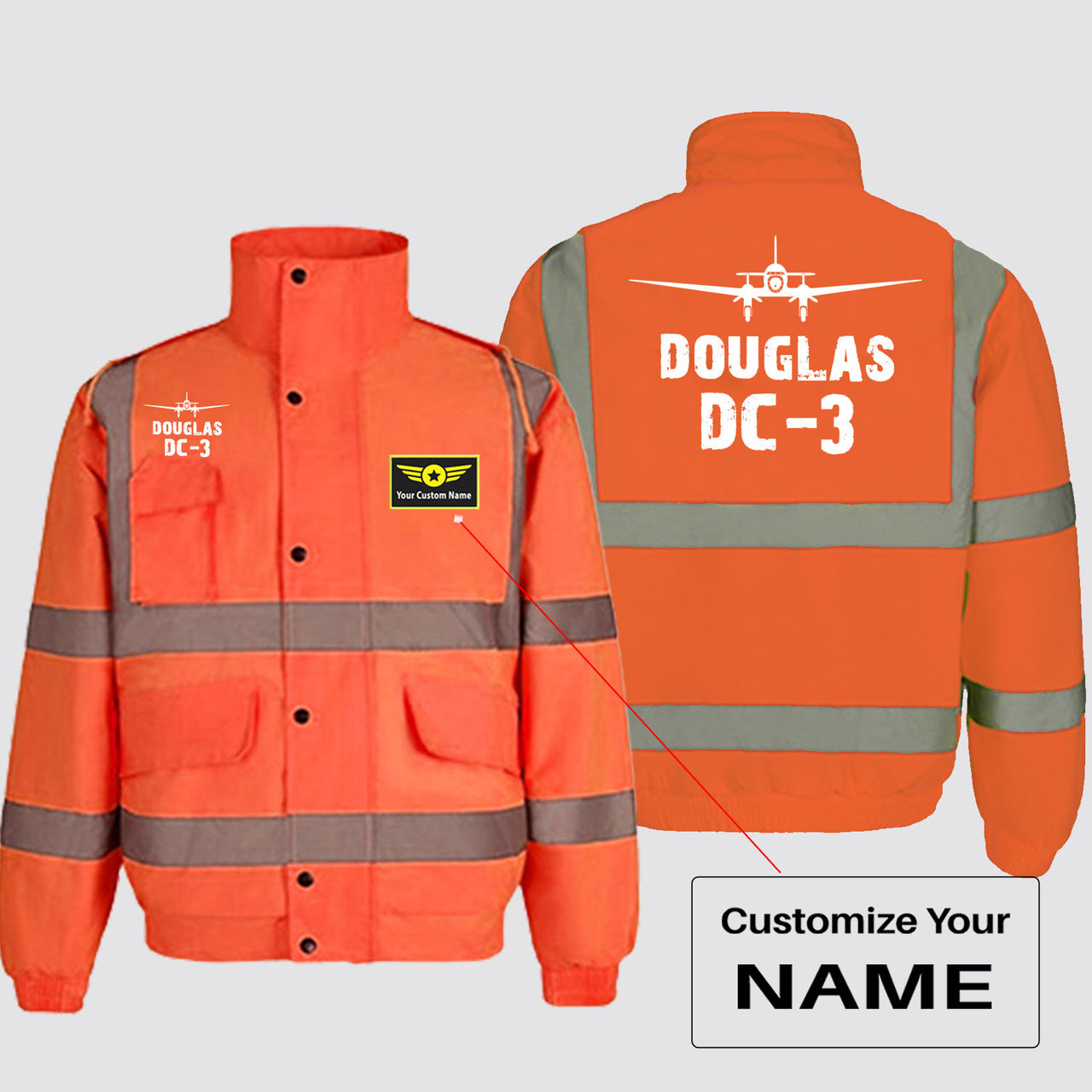 Douglas DC-3 & Plane Designed Reflective Winter Jackets