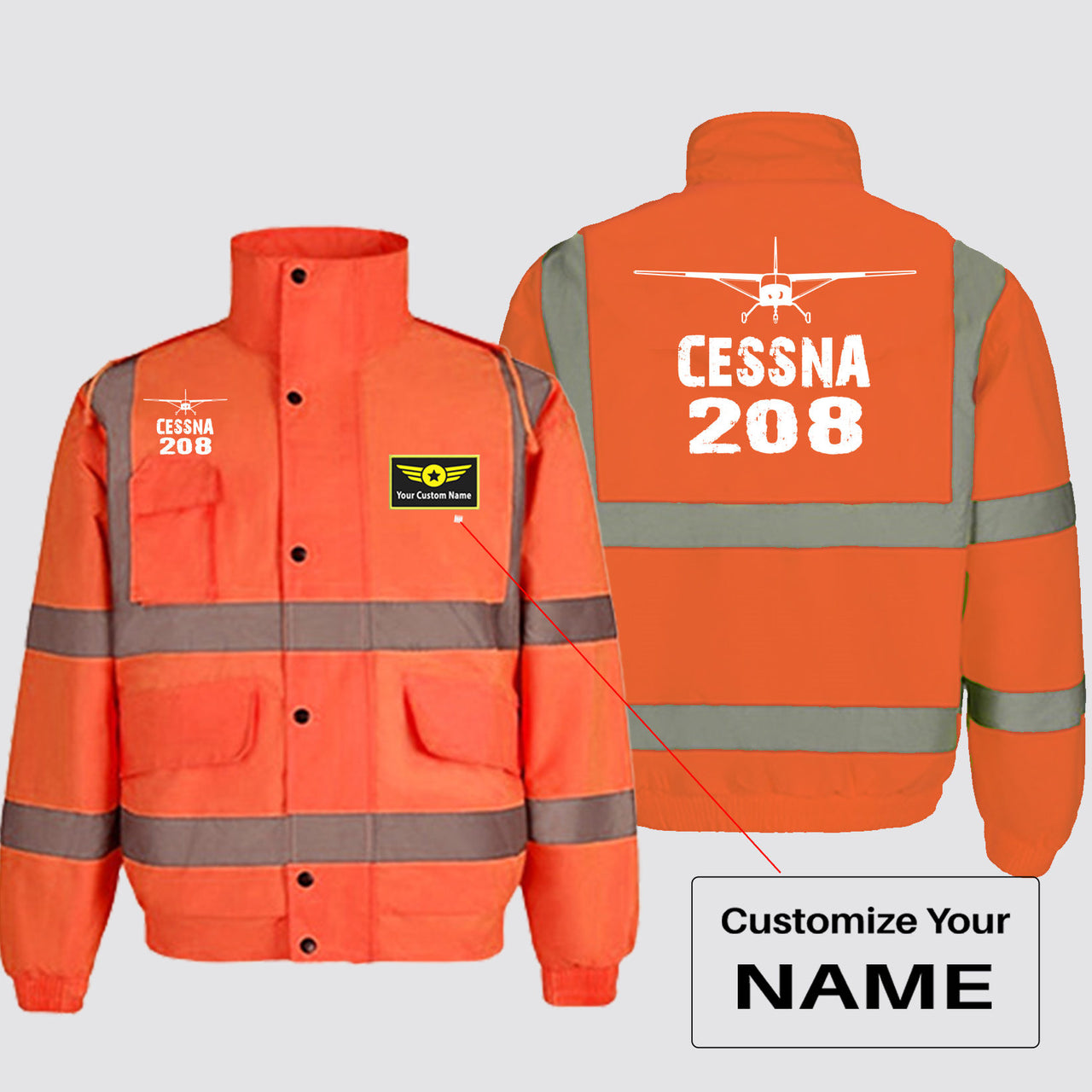 Cessna 208 & Plane Designed Reflective Winter Jackets