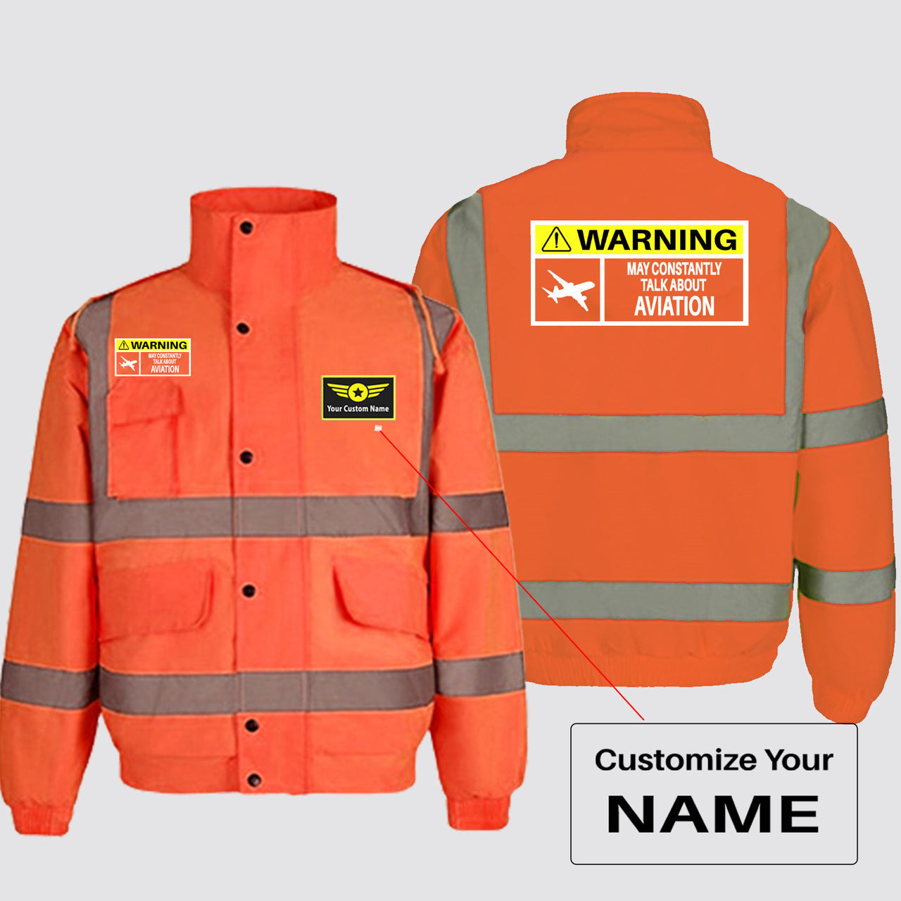 Warning May Constantly Talk About Aviation Designed Reflective Winter Jackets