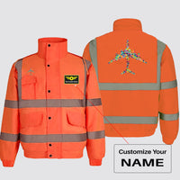 Thumbnail for Colourful Airplane Designed Reflective Winter Jackets
