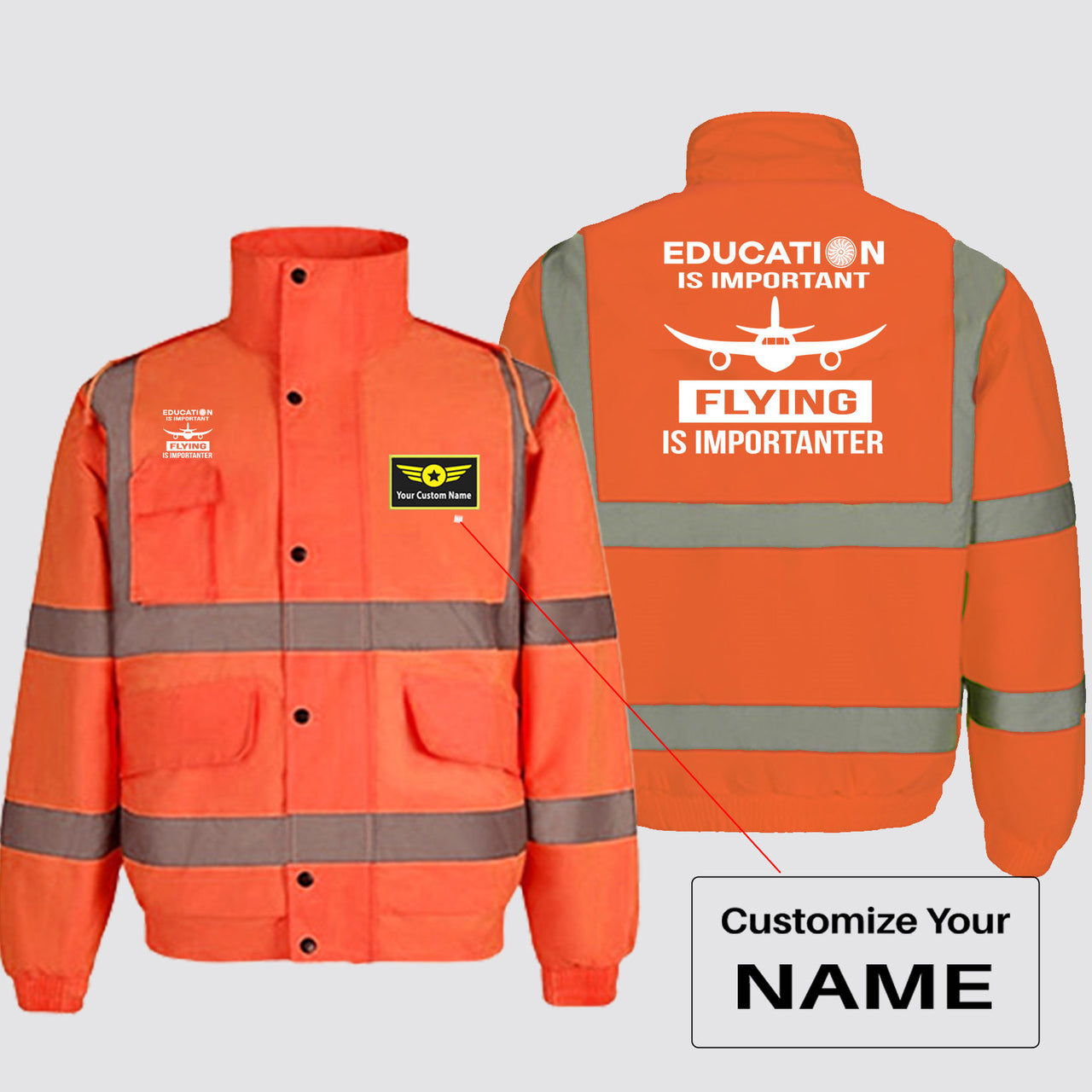 Flying is Importanter Designed Reflective Winter Jackets