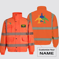 Thumbnail for Colourful 3 Airplanes Designed Reflective Winter Jackets