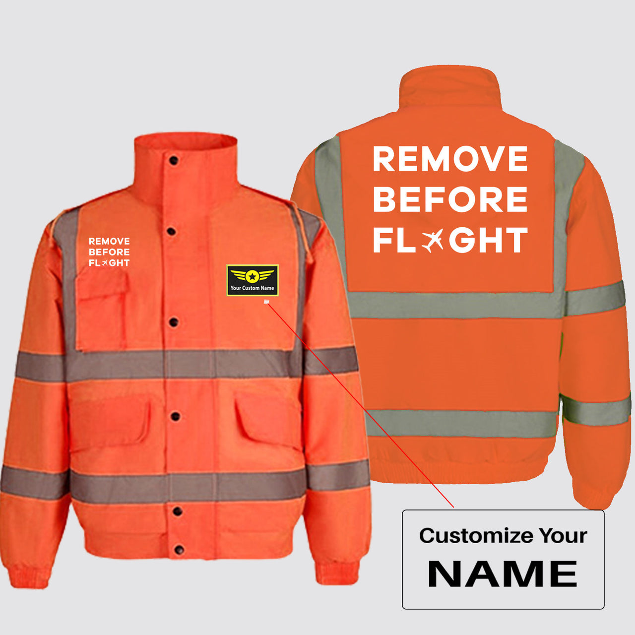 Remove Before Flight Designed Reflective Winter Jackets