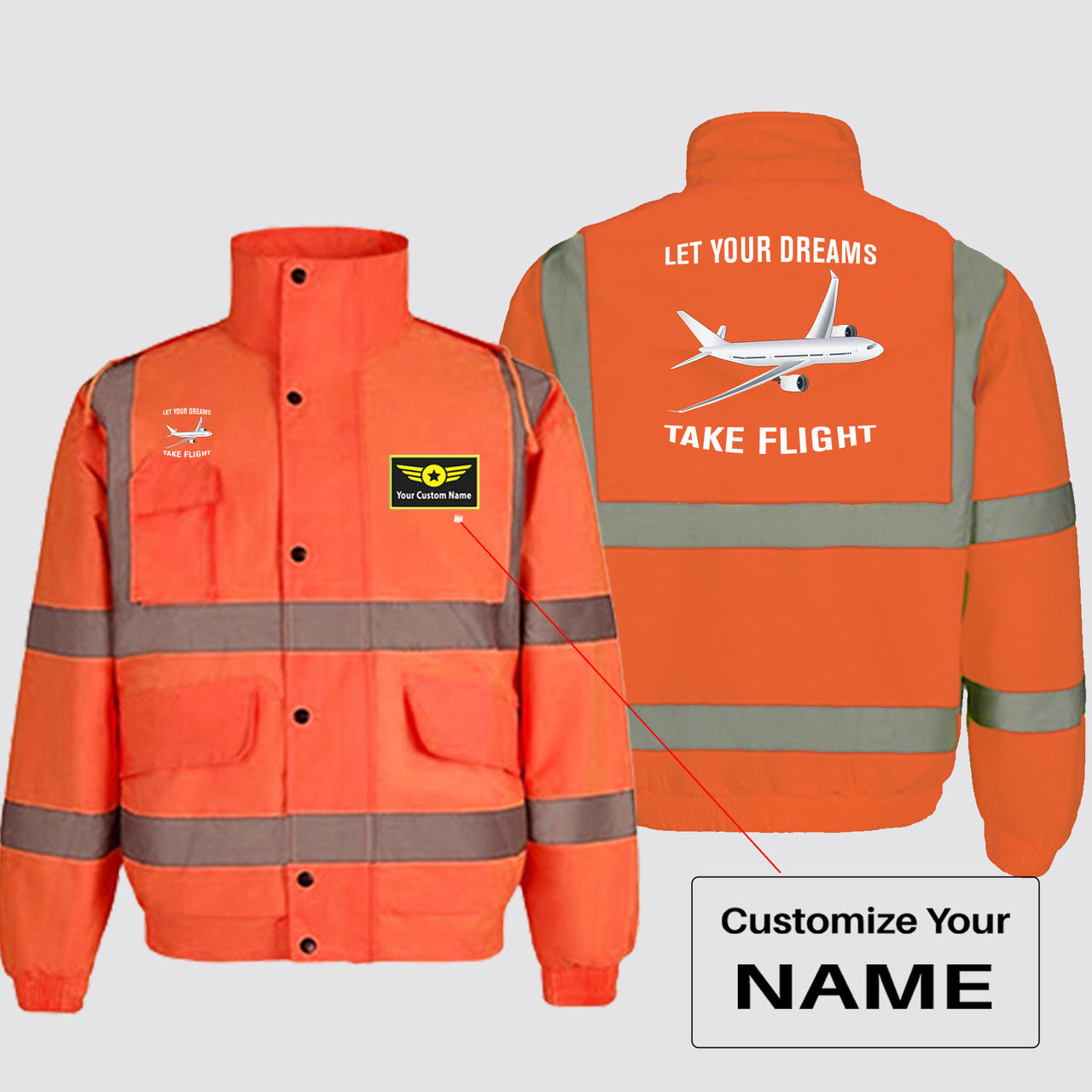 Let Your Dreams Take Flight Designed Reflective Winter Jackets